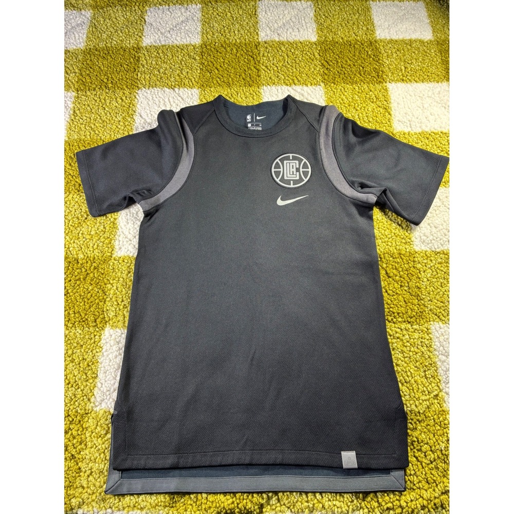 Nike NBA LA Clippers Training Shirt Mens Small Grey Black 859681-010 Basketball